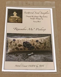 Scattered Seed Samplers "Remember Me" Floral Pinkeep Cross Stitch Pattern - Picture 1 of 2