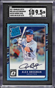 2017 DONRUSS OPTIC CAROLINA BLUE ALEX BREGMAN ROOKIE RC 8/20 SGC 9.5 AUTO 10