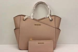 NWT Michael Kors Jet Set Lrg Saffiano Leather Shoulder Bag 35F1GTVT3L w/Wallet - Picture 1 of 10