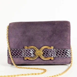 Salvatore Ferragamo Shoulder bag Gancini Purse Purple Used Women's Authentic - Picture 1 of 9