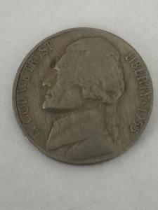 1955 D Jefferson Nickel Old Collectible Vintage - Picture 1 of 2