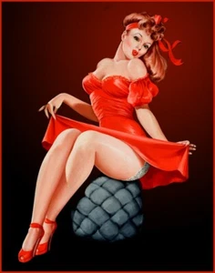 1940's Vintage Pin Up Retro Poster Art Print - Picture 1 of 2