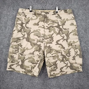VINTAGE Arizona Cargo Shorts Mens 38 Beige Camouflage Army Military Camo Y2K - Picture 1 of 11