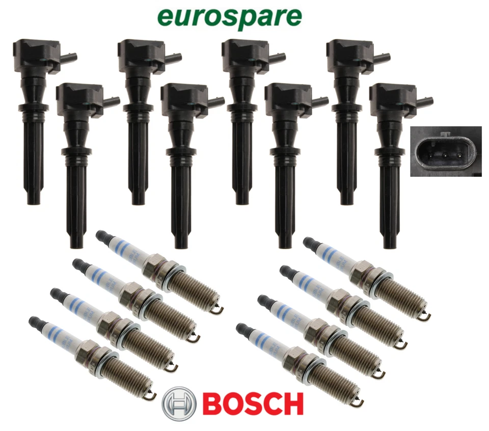 Bobina de encendido Especificaciones OEM + Bujía Iridio OEM Bosch (8 juegos) para Land Rover V8 Foto 1 de 1