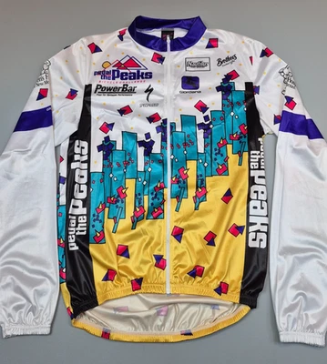 Vintage Giordana Cycling Jersey Specialized Powerbar Cityscape White M Italy - Image 1 of 4