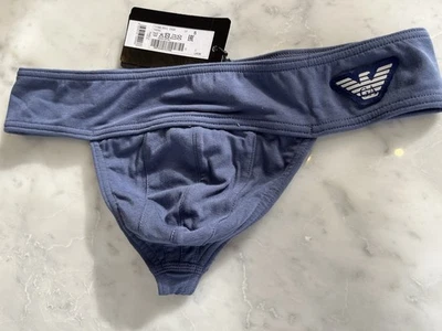 Tanga Emporio Armani Para Hombre PEQUEÑA Brillante Logoband - Color Índigo - Raro Foto 1 de 4