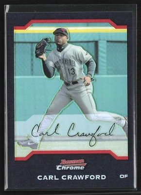 Carl Crawford 2004 Bowman Chrome Refractor #56 Tampa Bay Devil Rays - Image 1 of 2
