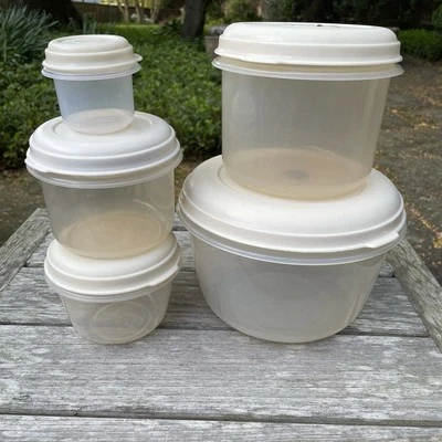 Rubbermaid Servin' Saver # 4 8 7 1 0 круглый контейнер для хранения с миндальной крышкой лот 5 - Изображение 1 из 4