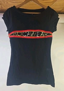 Rocawear Damen Hemd schwarz mit goldenem Design Größe M. - Bild 1 von 9