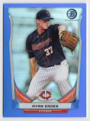 2014 Ryan Eades Bowman Chrome Prospects Blue Refractor /250 #BCP8 Twins - Image 1 of 3