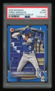 2025 Bowman Asbel Gonzalez PSA 6 EX-MT #BP-4 Blue Paper Prospects 36/150 - Picture 1 of 2