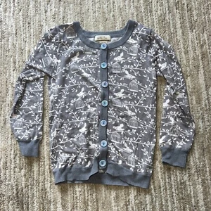 Matilda Jean size 6 gray cardigan bird cages - Picture 1 of 3