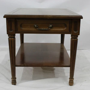 Vintage Mersman Mid Century Modern 2 Tiered End Table With Drawer Model 35-2 - Picture 1 of 5