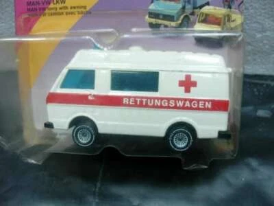 WOW EXTREMADAMENTE RARO #1711 Hombre-Volkswagen Ambulancia Blister Box 1:55 Siku Foto 1 de 3