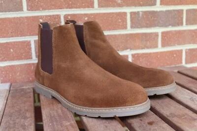 Botas Chelsea Crown Vintage Hilde Para Hombre Talla 11.5 M Cuero Gamuza Marrón Foto 1 de 4