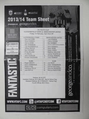 HUDDERSFIELD T. v MANCHESTER UNITED | FA YOUTH CUP R5 | 2013/2014 | 14 FEB 2014 - Image 1 of 2