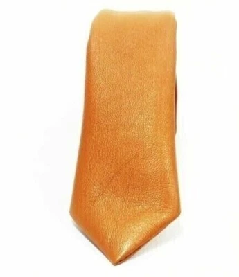 Corbata de cuero estilo formal tostado para hombre 100 % cuero de cordero genuino corbata elegante Foto 1 de 3