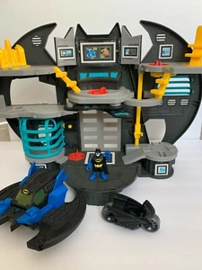Batman Imaginext Batcave Playset Batwing plane figure Motorcycle super hero lot - Picture 1 of 10