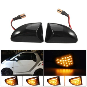 2x Smoke Lens LED Turn Signal Side Marker Lights For Smart Fortwo W451 2007-2014 - Picture 1 of 5