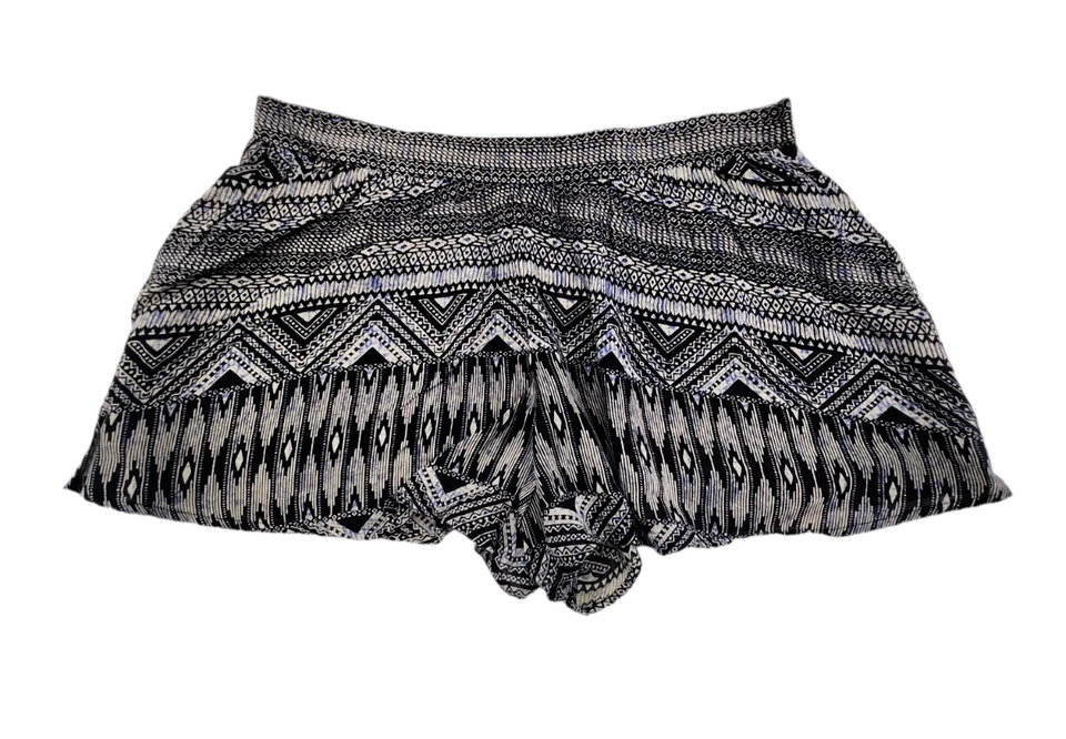 Pantalones Cortos Mujer Talla L Negros Tribales Aztecas Geométricos Ligeros Fluidos Nuevos con Etiquetas Foto 1 de 4