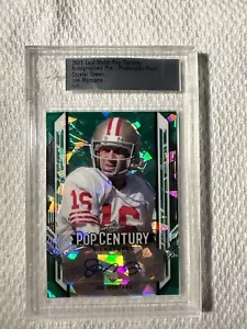 2021 Leaf Metal Pop Century Joe Montana 1/1 Auto Green Pre-Production Proof - Picture 1 of 4
