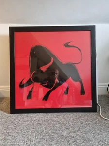 35B"x35H" TORO IV von INNA PANASENKO - BULL RIDING DOPPELT MATT, GLAS und RAHMEN - Bild 1 von 3