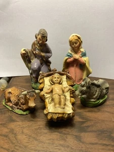 Cartapesta Presepe Pastori Lotto Di 5 Pezzi Natività Fontanini Vintage - Imagen 1 de 12