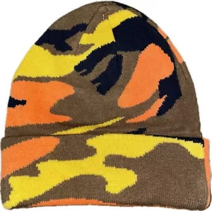 Camo Camouflage Stocking Cap Beanie Hat Hunting Hunter Military Orangel Toque - Picture 1 of 5
