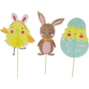 Easter Animal Picks Decoration For Egg Hunt 6 Pieces - Picture 1 of 2