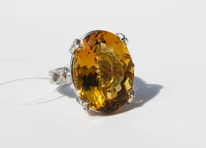 Natural Citrine Gemstone with 925 Sterling Silver Ring for Women's #4096 - Picture 1 of 4
