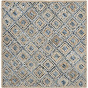 Safavieh Cape Cod Cap354A Handwoven Natural / Blue Rug Area Rug Carpet Shag