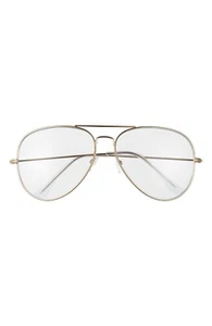 NWT Unisex Bp. 59mm Aviator Blue Light Filtering Glasses Gold Metal Frame O158 - Picture 1 of 1