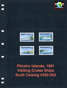 1/2 off $9.50 Scott Value - 1991 PITCAIRN ISL. Cruise Ships Visiting MNH NH UMM - Picture 1 of 4