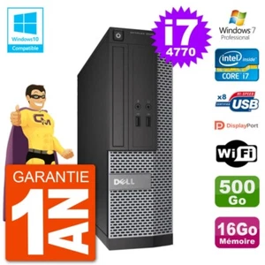 PC DELL 3020 SFF Intel i7-4770 RAM 16Go Scheibe 500Go Dvd-Brenner Wifi W7 - Bild 1 von 3