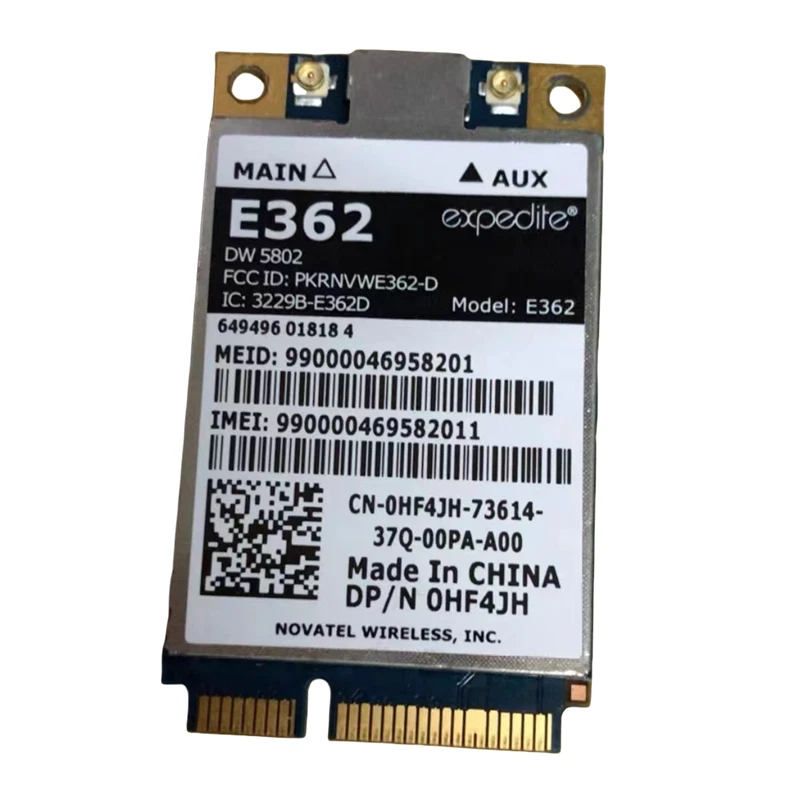 Dell 0HF4JH Wireless DW5802 LTE/WWAN Mobile Broadband E362 Mini PCIE 4G Card - Image 1 of 1