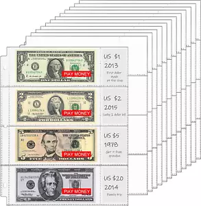 4 tasche pagine di valuta buste trasparenti porta banconote dollaro con 3 fori C - Foto 1 di 12