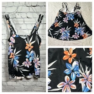 Island Escape Swim Island Escape Hawaiian Bloom Tankini Top size 8 NEW - Picture 1 of 16
