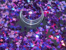 2g Purple Mauve Love Hearts ❤❤ Metalic DIY Nail Art Glitter Slime Sequins Craft
