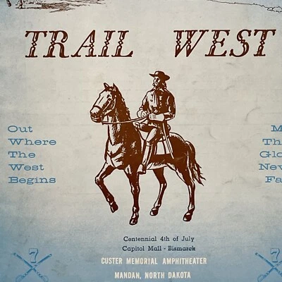 Trail West Outdoor Drama Souvenir Program 1959, Fort Lincoln, North Dakota ND Foto 1 de 4