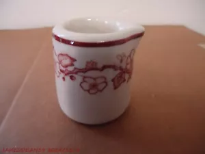 VTG China Restaurant WARE CHINA INDIVIDUAL Creamer RED WHITE FLOWERS LEAVES - Picture 1 of 2