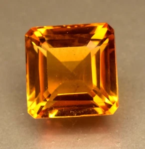 Natural Madeira Color Citrine 13.20 Ct Square Emerald Loose Gemstone From Brazil - Picture 1 of 5