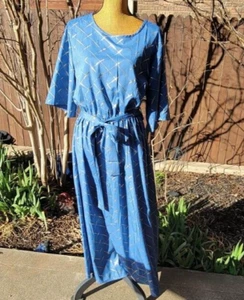 SHEIN Blue and Gold Midi Dress - Picture 1 of 10