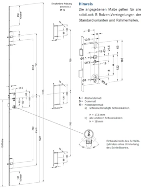 Bloqueo múltiple Winkhaus T-F2007 92 B2 MC 20 mm manguito plano 2 pestillos de perno - Imagen 1 de 4