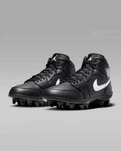 NIKE AIR JORDAN 1 Alpha Menace MID TD CLEAT BLACK FJ6805 001 Men’s Size 9.5 - Picture 1 of 12