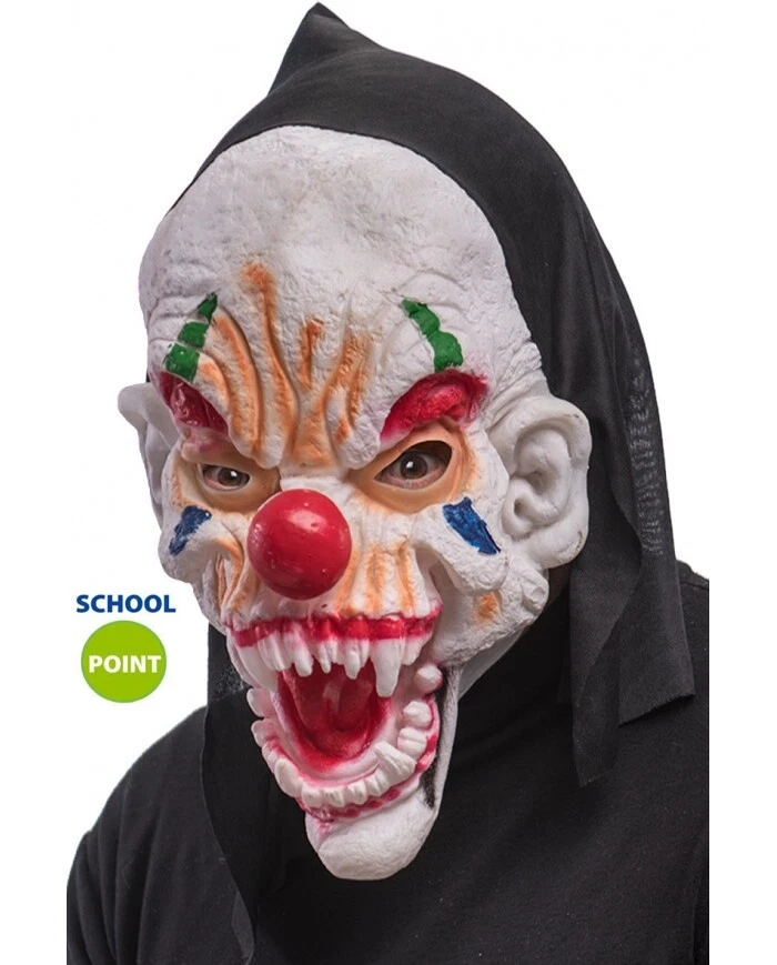 Maschera clown in fingomma con cappuccio - Immagine 1 di 1