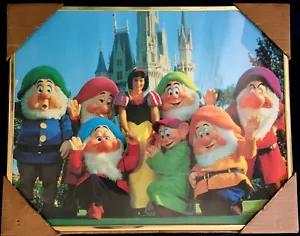 Vintage Disney World Framed Poster 20"x16" NOS Snow White & the Seven Dwarfs - Picture 1 of 7