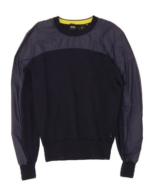 HUGO BOSS Mens Crew Neck Jumper Sweater Small Navy Blue Virgin Wool CO02 - Image 1 of 4