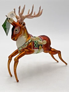 Slavic Treasures "Tänzeln Rentier" 02-1086-C Mundgeblasen Weihnachtsschmuck RAR - Bild 1 von 9
