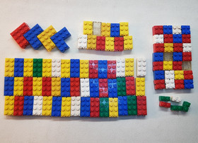 RARE Lego Bricks 1954-1955 LEGO - lot of 93 blocks - 3001old hollow bricks slots