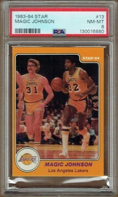 1983-84 Star #13 Magic Johnson SP - PSA 8 NM-MT - Image 1 of 2